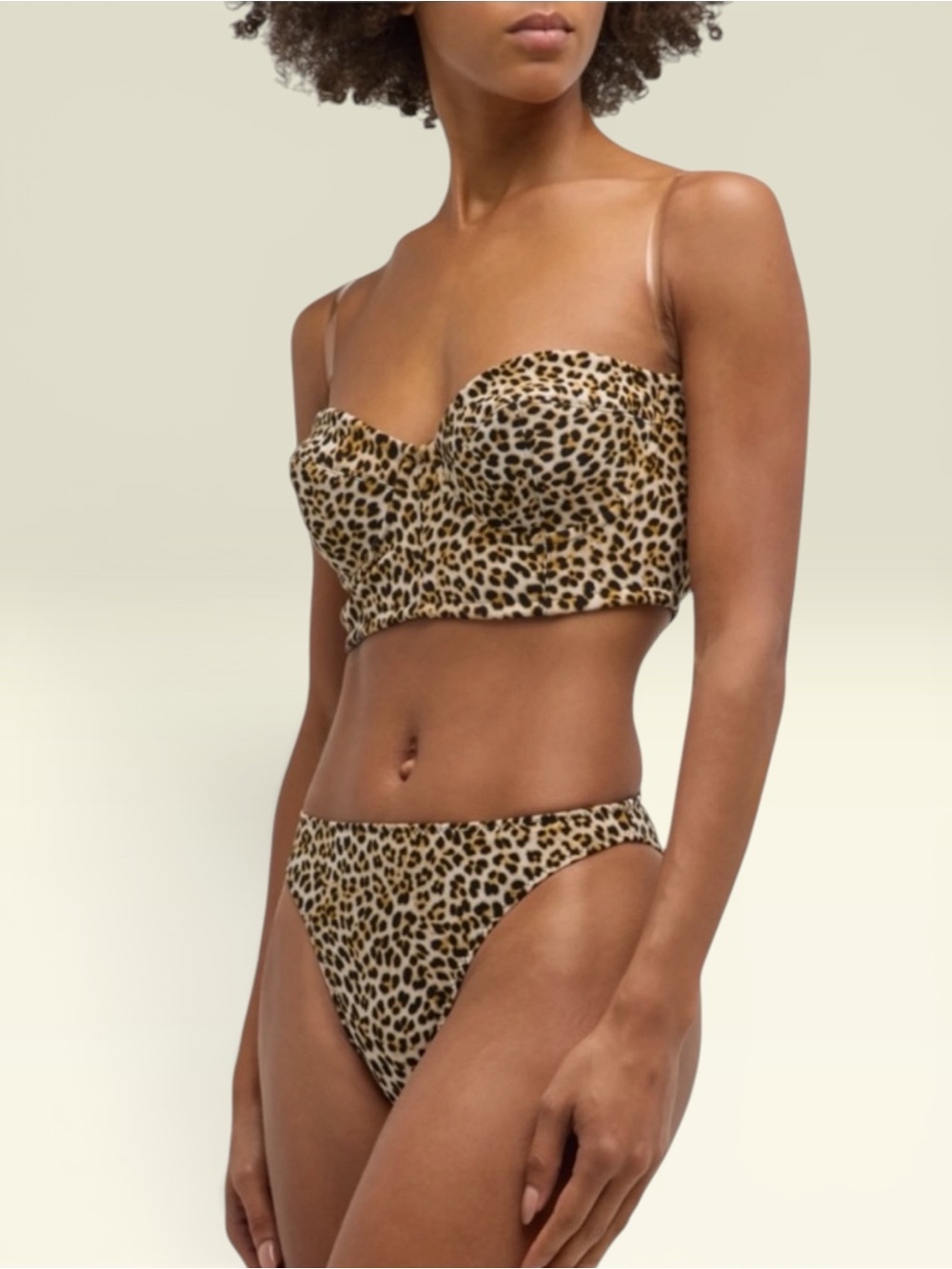 Norma Kamali BB Leopard Bonded Corset & Luca Bikini Set NWT